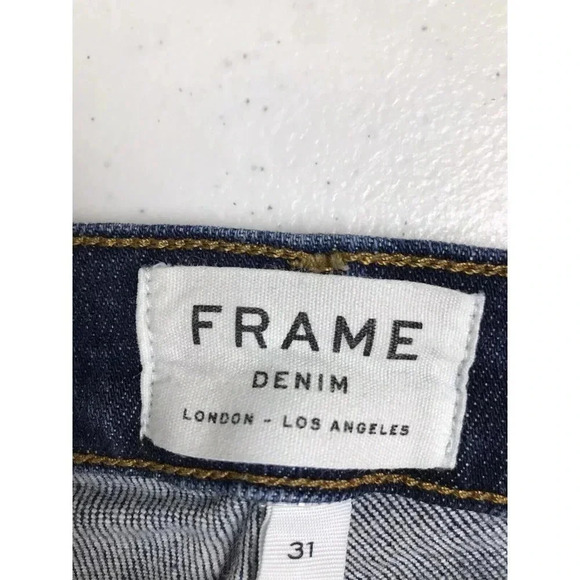 FRAME Le Garcon Size 31 Ankle Slim Boyfriend Jeans Mid Rise Distressed Crop - Picture 7 of 16